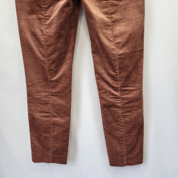 Anthropologie The Essential Slim Velvet Pants Bronze Brown Size 4 - Picture 6 of 14